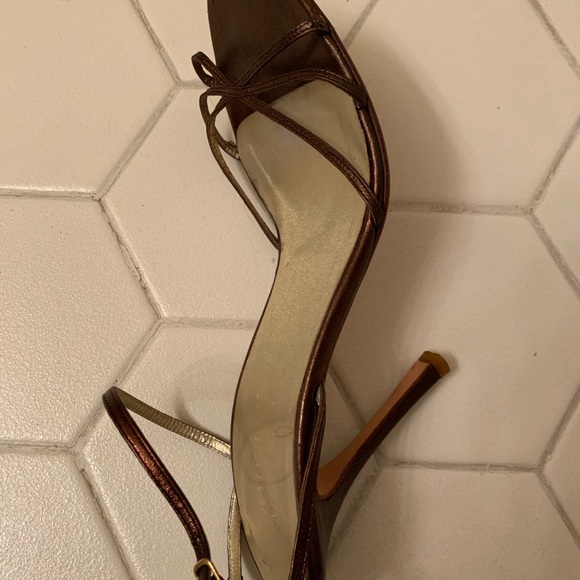 Badgley Mischka Bronze Ankle Strap Stilletto - Picture 5 of 8